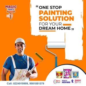 MAGIC PAINTS Acrylic Distemper Paint Smooth Matte Finish Applied on ...