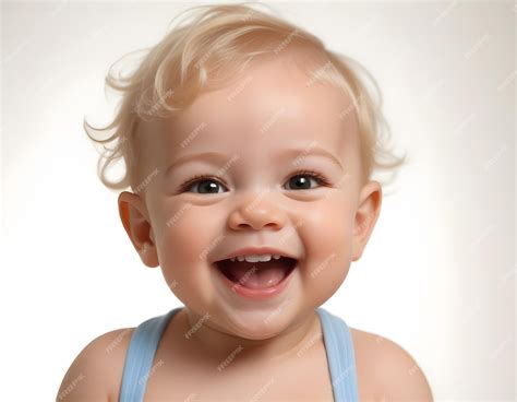 A smiling baby with light skin facial expression | Premium AI-generated ...