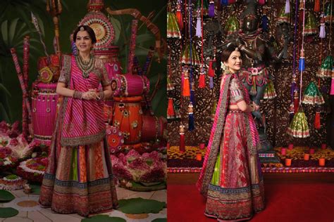 Neeta Ambani Makes a Statement in Jade by MK Lehenga This Durga Puja