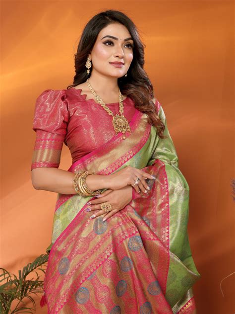 Presenting Paithani Banarasi Silk Perrot & Pink Color Saree – vastracloth