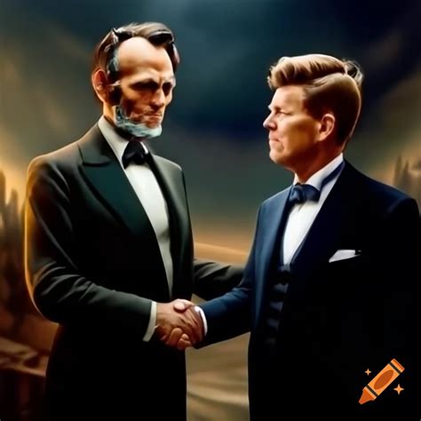 Painting of Abraham Lincoln and John F. Kennedy shaking hands in ...