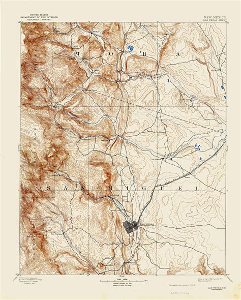 Collection C 007: USGS topographic map of Las Vegas, N.M., at the ...