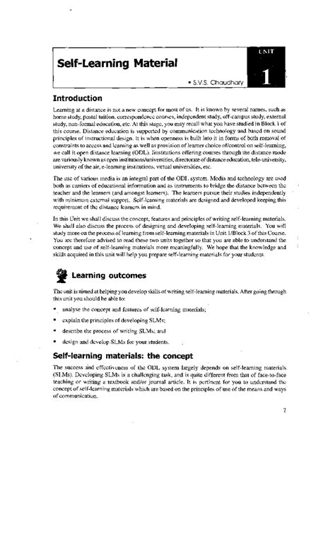 Unit 1: Principles of Developing Self-Learning Materials (22-23) - Studocu