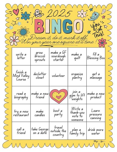 Goals Bingo | Skip To My Lou | Bingo template, Bingo, Goals