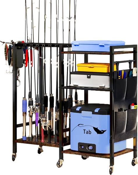Fishing Gifts Ghosthorn Fishing Rod Storage Cart - Rotating Tackle ...