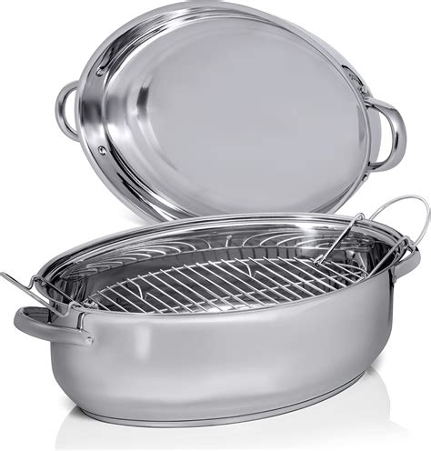 Amazon.com: KITESSENSU Extra Large Roasting Pan with Lid - Nonstick ...