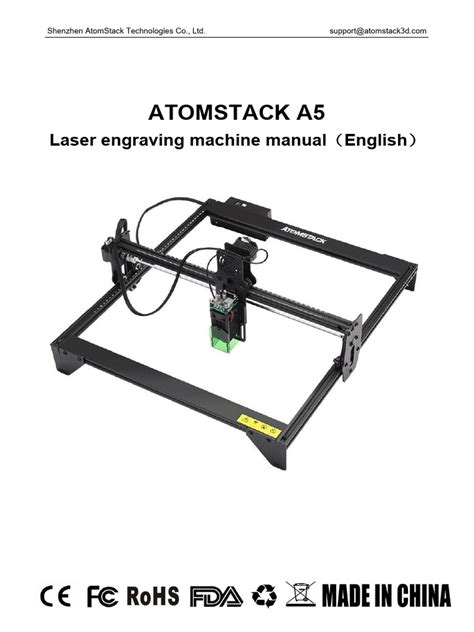 English ATOMSTACK A5 Laser Engraver User Manual | PDF | Fires | Engraving