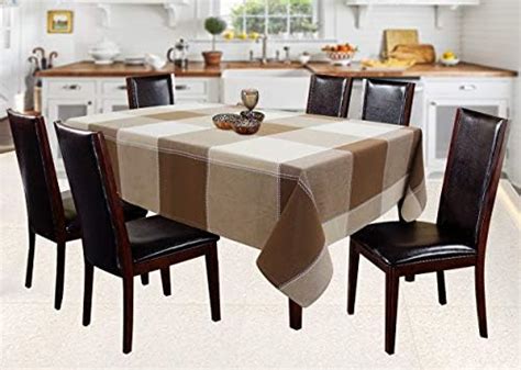 Buy Airwill 100% Cotton Checkered Pattern 8 Seater Rectangle Table ...