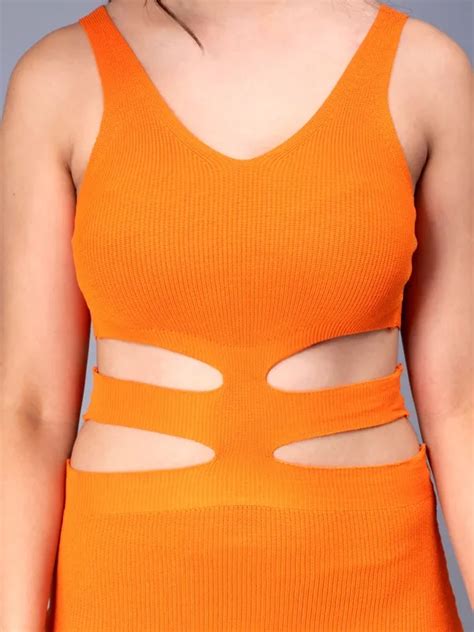 Buy Hollow Cut Out Fitted Knit Dress Online | ANNY