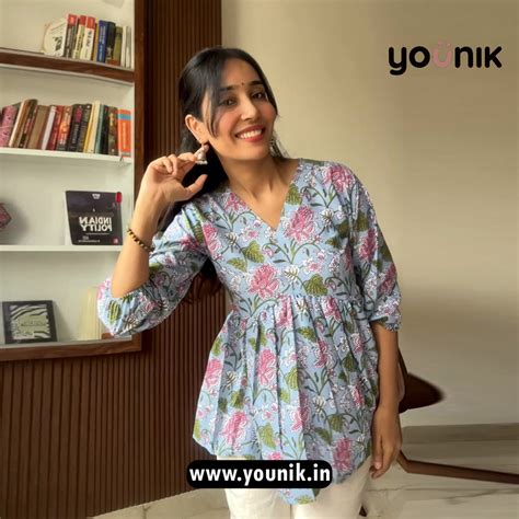 Pastel Bloom Printed Peplum Short Kurti – YOUNIK