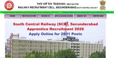 South Central Railway (SCR), Secunderabad Apprentice Recruitment 2026 ...