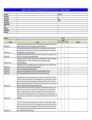 Fillable Online bphc Inspection Checklist for BSL4 Laboratories (7CFR ...
