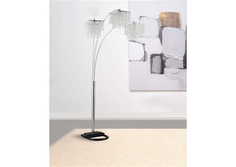 Miriam 90-inch Hanging Crystal Arc Floor Lamp Chrome