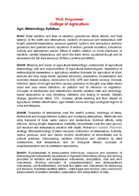 Syllabus Ph - Phd sylabus - Ph. Programme College of Agriculture Agri ...