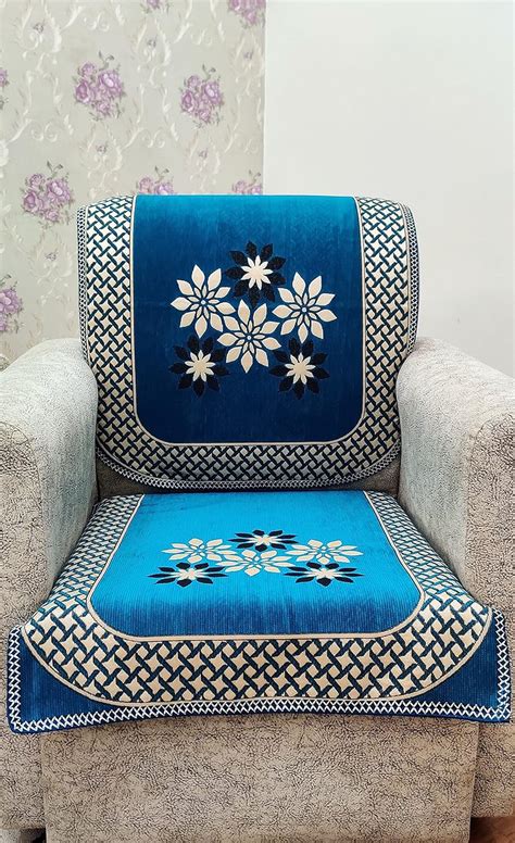 KREEVA Velvet Chenille Sofa Cover | for 5 Seater (3+1+1) Sofa | (Tohfa ...