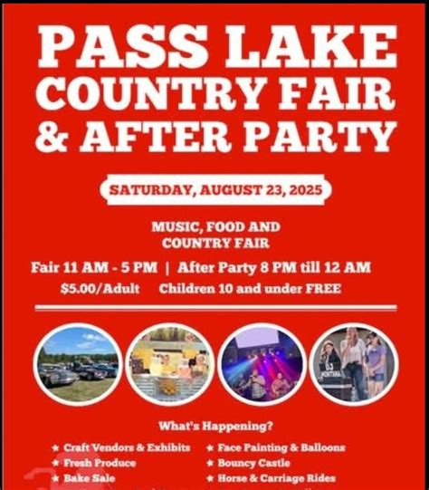 Pass Lake Country Fair and After Party 2025!, Pass Lake Community Hall ...