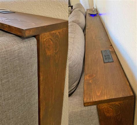 Behind Couch Table with Outlet and Cup Holder: Smart Storage & Convenience