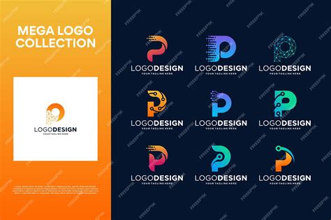 Premium Vector | Collection of creative letter P logo designs Abstract symbol for digital technology