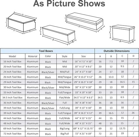 Buy FGJQEFG 39 Inch Aluminum Heavy Duty Truck Bed Tool Box Truck Car ...