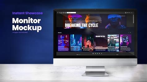 Maquete realista de monitor de computador em fundo azul escuro | PSD ...