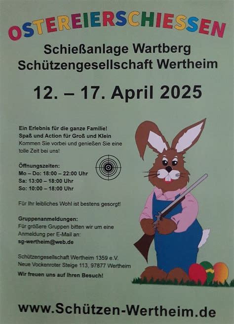 Ostereierschießen 2025, Neue Vockenroter Steige 113, Wertheim, 12 April ...