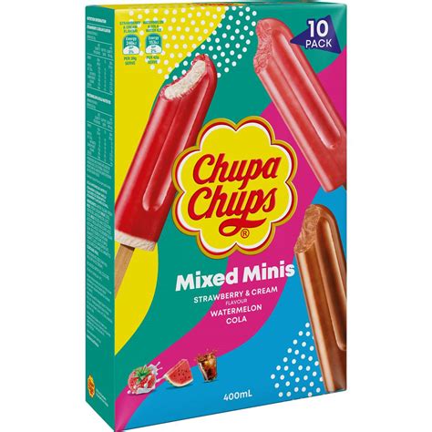 Chupa Chups Mixed Minis Frozen Dessert Sticks 10 Pack | Woolworths
