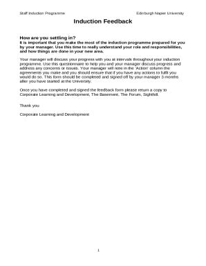 Image result for Induction Program. Feedback Form