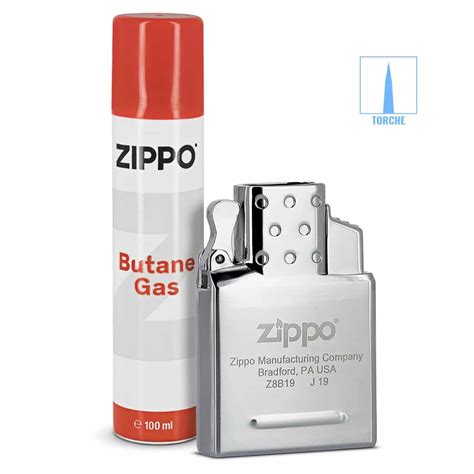 Pack Zippo Insert Simple Flamme Torche et Gaz Butane - 21,90€