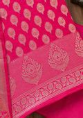 Buy Rani Pink Zariwork Banarasi Unstitched Salwar Suit - Koskii