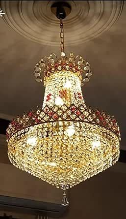 Buy SHRI MAHAL ANTIQUES LED Crystal Big Size Jhumar Ceiling Light for ...