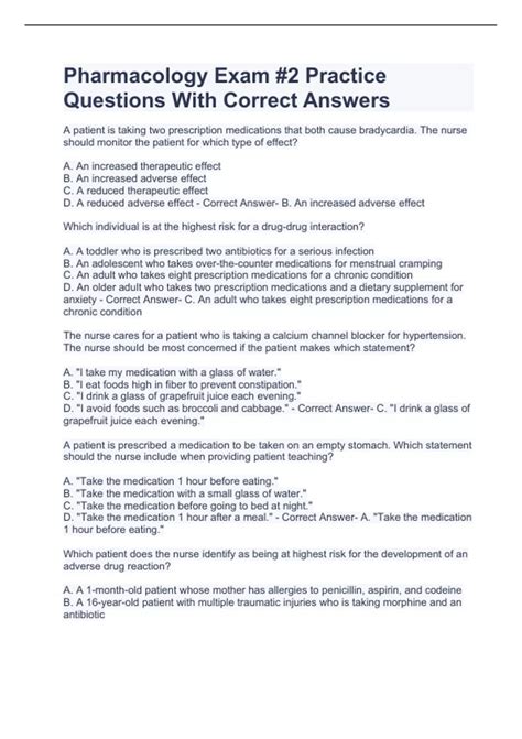 Image result for Basic Medication Exam Practice Questions