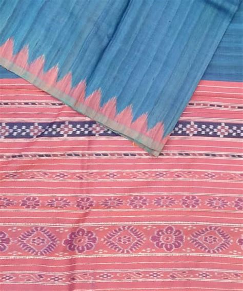 Navy blue pink silk handloom gopalpur saree – GoSwadeshi