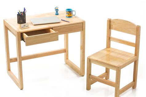 Modern Kraftz Wooden Senior Kids Study Table Chair Set with Drawer (fo