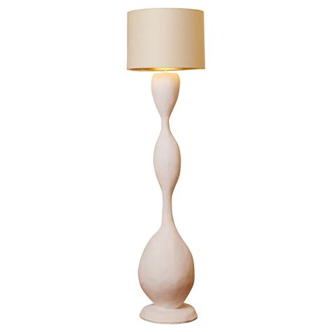 Plaster floor lamp by F. Vial For Sale at 1stDibs