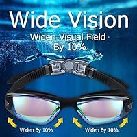 Buy Waterproof Swim Goggle, Wide View Swimming Goggles Anti Fog UV ...