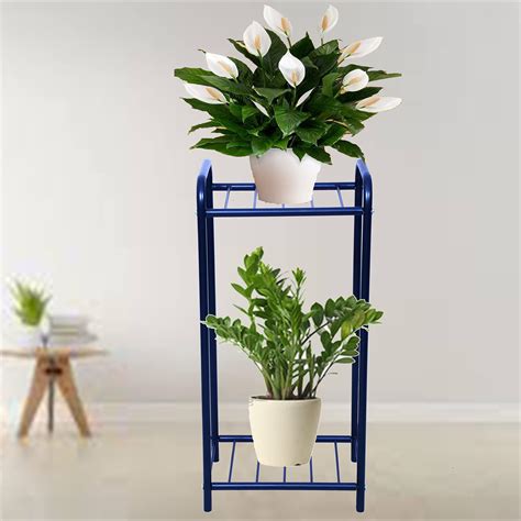 SenceWin Decore 2 Tier Plant Stand Indoor Outdoor, 23.6 Inch Tall Metal ...