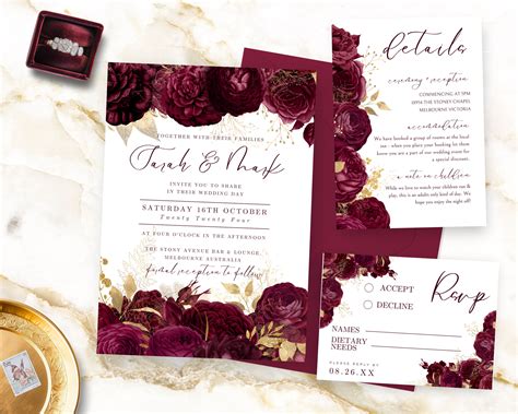 Burgundy and gold wedding 60 photos - Astyledwedding.com