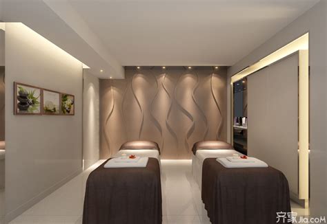 深圳龙岗美容院装修 现代中式风格美容院设计效果图
