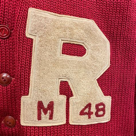 '48 Vintage Lettered Cardigan With "R" Wappens Elbow Patched | DESERTSNOW