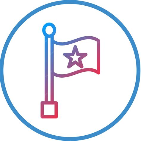 Premium Vector | A blue and white circle with a red and blue flag and a ...