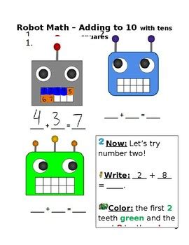 Robot Math Worksheet 的图像结果