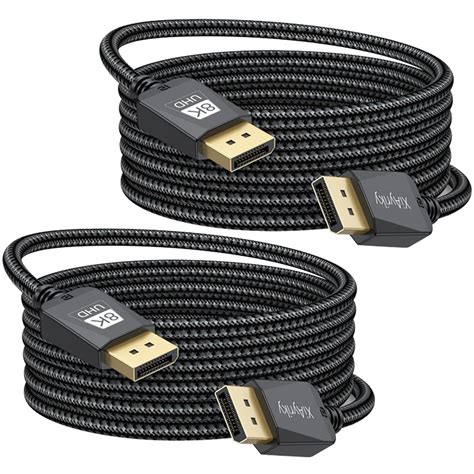 XiAyriky 10FT DisplayPort Cable 2-Pack, 8K DisplayPort 1.4 Cable for ...