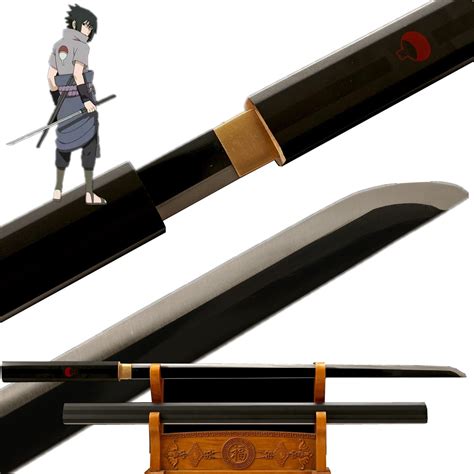 Buy LQSLFsword Anime Cosplay Sasuke Sword with Uchiha Family Logo ...