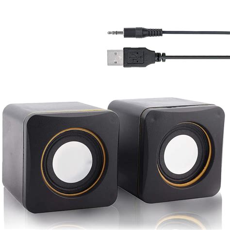 Yoidesu Mini Desktop Speakers USB Stereo Speakers for Computer, Compact ...