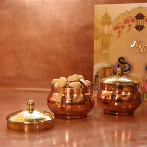 Copper Mukhwas Dabba-Box-Container | Traditional Home Decor | Zishta
