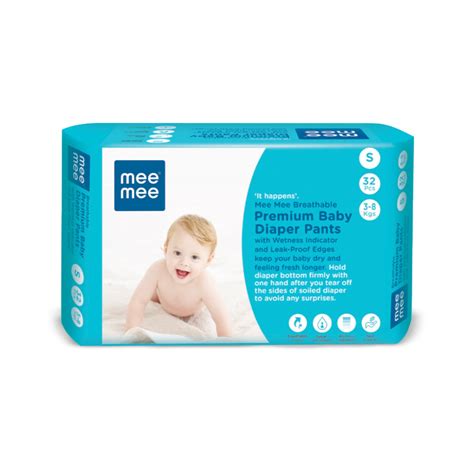 Mee Mee Baby Breathable Premium (S) Size Baby Diaper Pants for babies ...