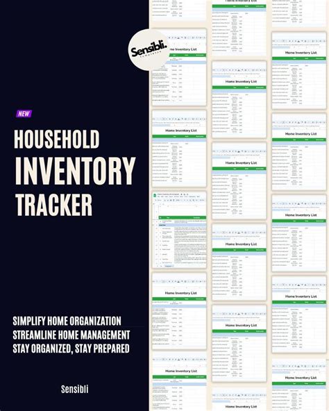 Home Inventory List Template: Google Docs Tracker (digital Download ...