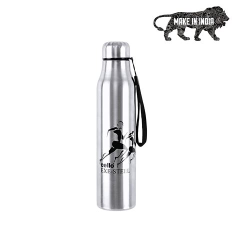 CELLO Goldie Stainless Steel Water Bottle 1000 ml, Silver | ISI ...