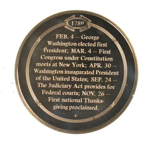 HUGE Bronze Medal Depicting Washington Inaugurated First President ...