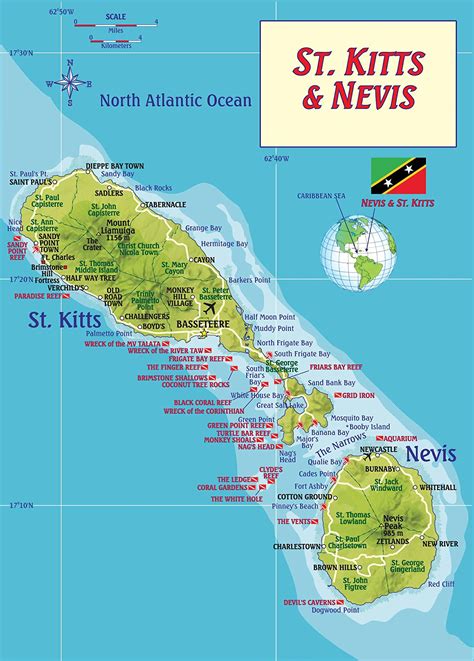 St Kitts and Nevis Maps | Printable Maps of St Kitts and Nevis for Download